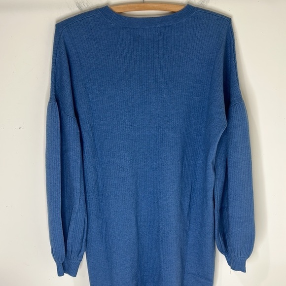 NWT THE DROP Aiko Puff Sleeve Sweater Dress Blue Sapphire Size Small - Picture 15 of 16